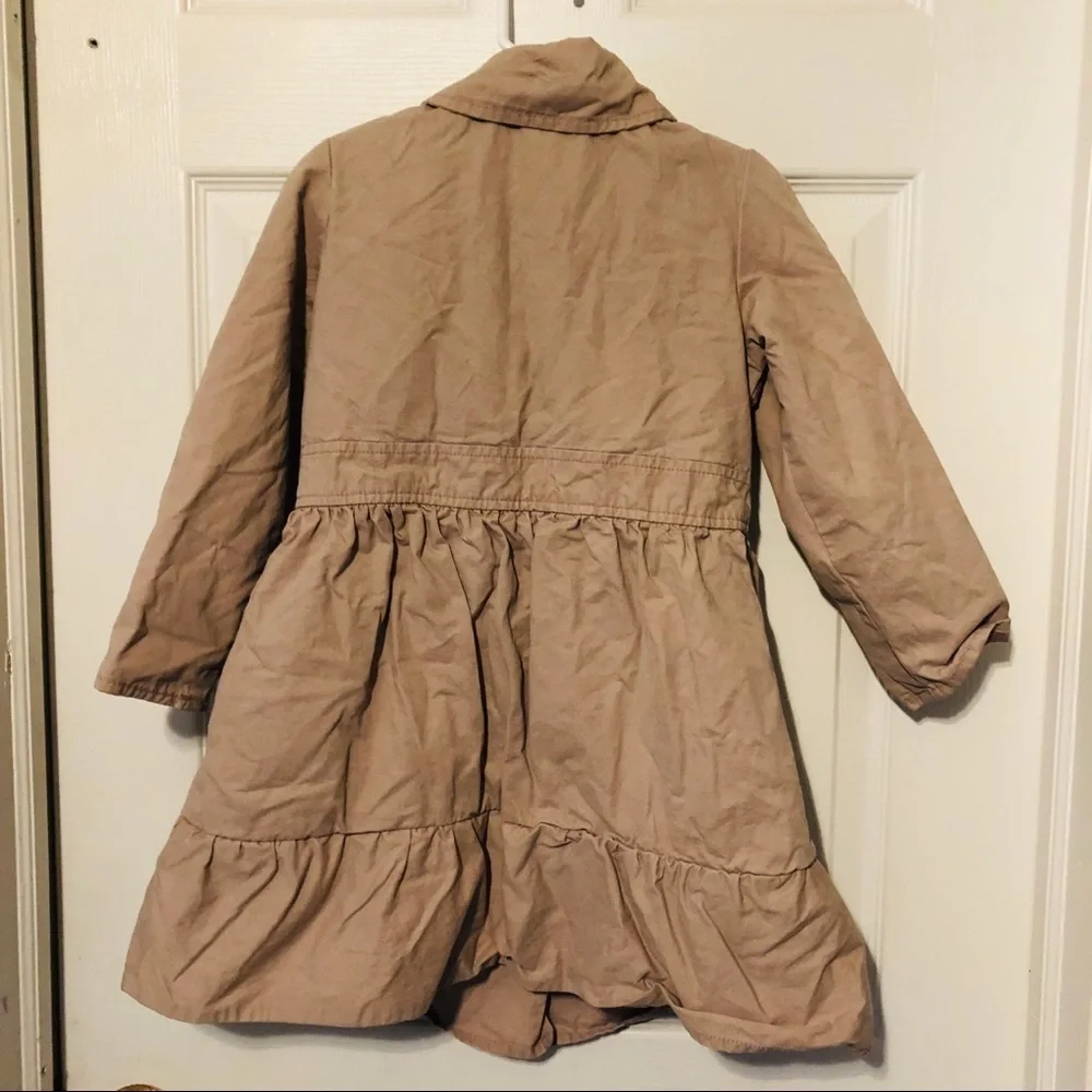 GAP Blush pink ruffle cotton pea coat size 5T